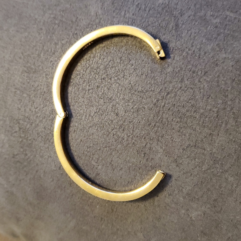 J.Crew Rainbow Enamel Hinged Bangle Bracelet – Gold-Toned Thin Stackable - Picture 5 of 6